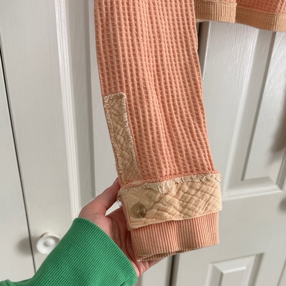 Free People Movement “Too Good” Long Sleeve Layer Top – Peach | Size Small - Picture 2 of 9